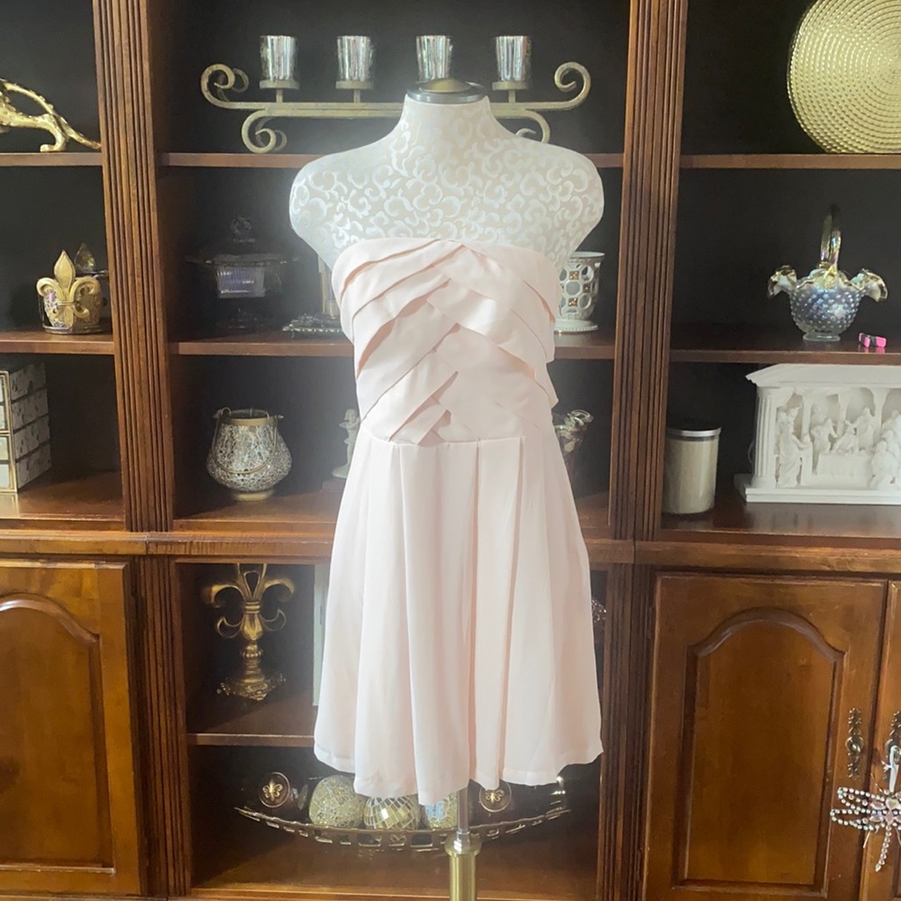 Express Peach Strapless Dress